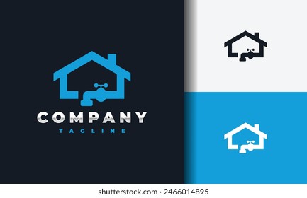 simple home water faucet logo