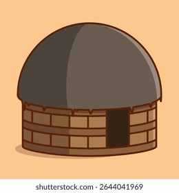 Simple Honai House of Papua cartoon vector illustration Collection of Traditional House concept icon isolated