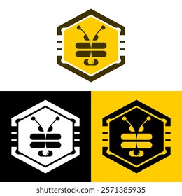 Simple Honey Bee Flat Logo - Perfect for Modern Branding