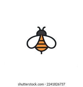 simple honey bee icon vector funny honey bee