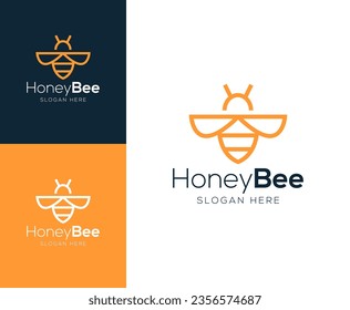 Simple Honey Bee logo design vector illustration inspiration