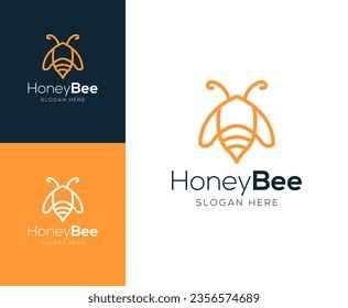 Simple Honey Bee logo design vector illustration inspiration
