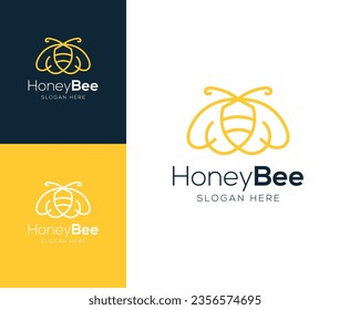 Simple Honey Bee logo design vector illustration inspiration