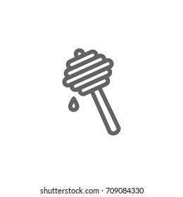 Simple honey dipper line icon. Symbol and sign vector illustration design. Editable Stroke. Isolated on white background
