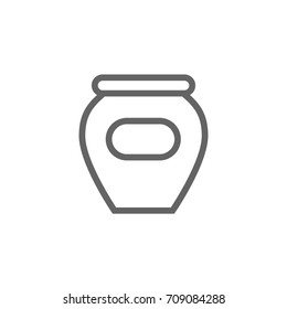Simple honey and jam pot line icon. Symbol and sign vector illustration design. Editable Stroke. Isolated on white background
