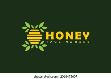 simple honey leaf nature logo