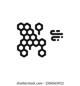 Simple honeycomb icons with honey in line style design on white background. Suitable for autumn seasons, beekeping, pattern design and website app. Pixel Perfect 48x48. Vector Illustration EPS 10.