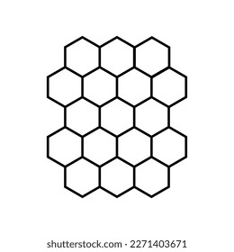 vector honeycomb simple negro con fondo transparente