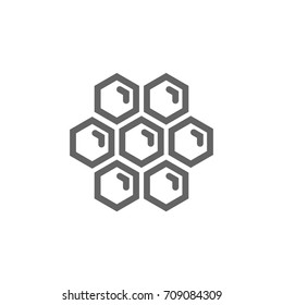 Simple honeycombs line icon. Symbol and sign vector illustration design. Editable Stroke. Isolated on white background