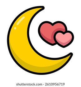 Simple Honeymoon colorful icon. The icon can be used for websites, print templates, presentation templates, illustrations, etc	