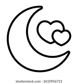 Simple Honeymoon outline icon. The icon can be used for websites, print templates, presentation templates, illustrations, etc	
