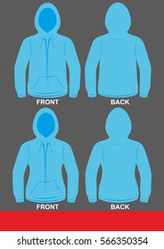 Simple Hoodie design, colored Blue