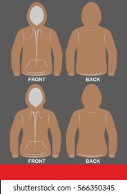 Simple Hoodie design, colored Brown