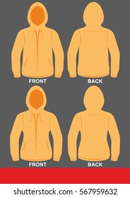 Simple Hoodie design, colored Orange