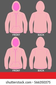 Simple Hoodie design, colored Pink