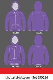 Simple Hoodie design, colored Purple