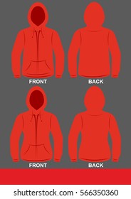 Simple Hoodie design, colored Red