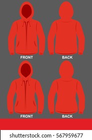 Simple Hoodie design, colored Red