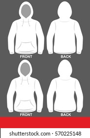 Simple hoodie jacket design, colored White