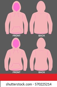 Simple hoodie jacket design, colored Pink