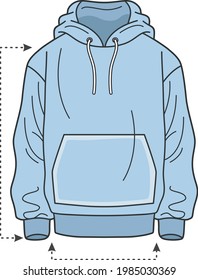 einfache Hoodie-Jacke Vektor, für Kleidungsdetails.