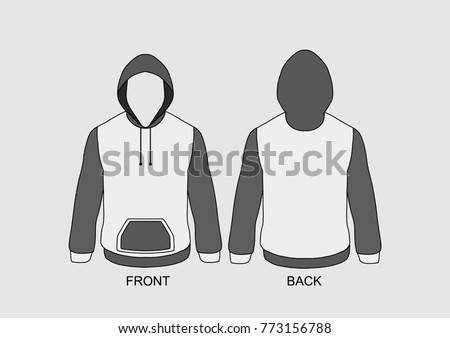 simple hoodie template colored black grey stock vector royalty free grey hoodie template