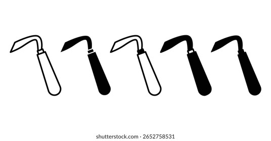 Ícones de captura de capuz simples Definir ilustrações de vetor Cor preta e branca 