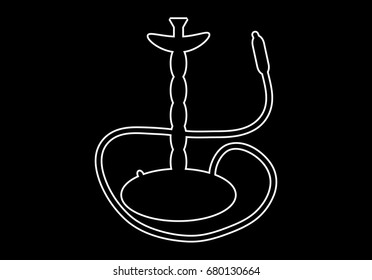 Simple hookah logo on a black background. Vector art.