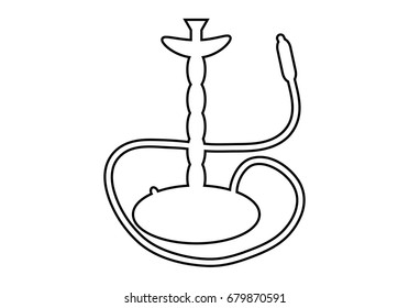 Simple hookah logo on a white background. Vector art.