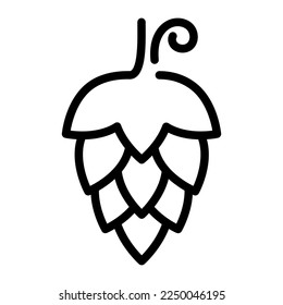 Simple hop line icon. Hop emblem, symbol vector illustration.