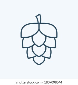 Simple hop line icon. Symbol and sign vector illustration design. Editable Stroke. Isolated on white background
