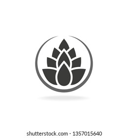 Simple hop/grain logo design. Vector image.