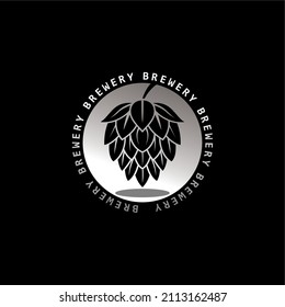 Simple Hops flower for Beer Brewery Stamp logo