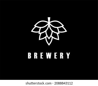 Simple Hops flower for Beer Brewing Brewery logo design