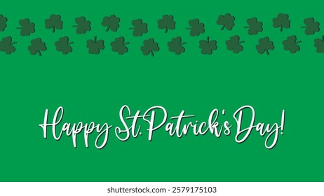 Simple horizontal banner with Happy St. Patrick s Day text