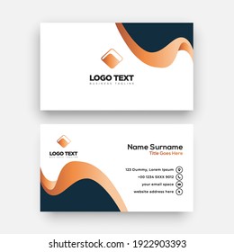 simple horizontal business card template design with vector
