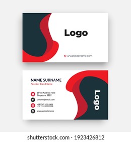 simple horizontal business card template design with vector