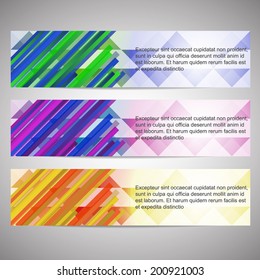 Simple horizontal colorful web headers or banners/design for your web presentation, website, with place for your content