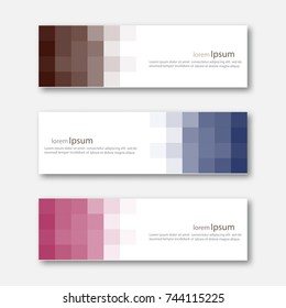 Simple horizontal design banner backgrounds. Three different colors. Vector illustration, eps10.
