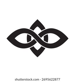 Einfache horizontale Knoten abstrakte geometrische Augenform Silhouette Vektorgrafik minimalistische Logo-Element-Design.