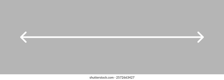 Simple horizontal line with arrows on both ends. Minimalist design, arrows pointing left and right. Horizontal line with arrows, basic and clean. Minimal vector illustration.