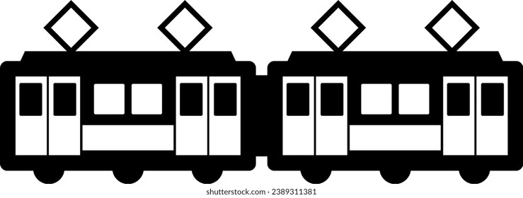 A simple horizontal monochrome illustration of a train