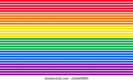 Simple horizontal rainbow striped line background design. Happy LGBT people pride month theme vector template. 