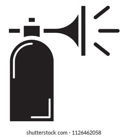 Simple Horn Trumpet Related Vector Flat Icon. Glyph Style. 128x128 Pixel.