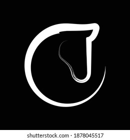 simple horse circle vector logo