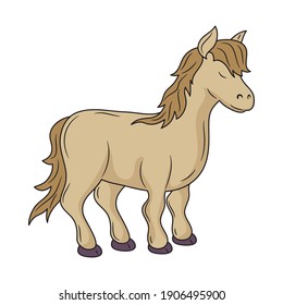 Simple Horse colored Line art vector illustration 