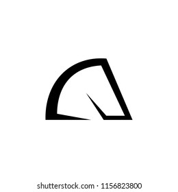 simple horse head  logo design. modern style. speedometer sign from horse head