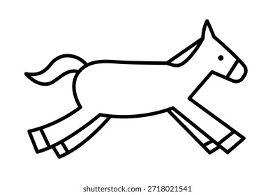 Ilustración simple del caballo del lado