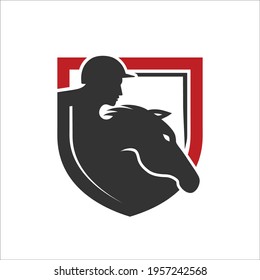 simple horse jockey flat design 
