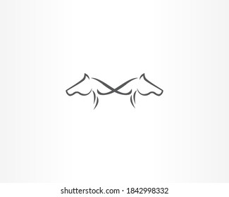 Simple horse logo design template